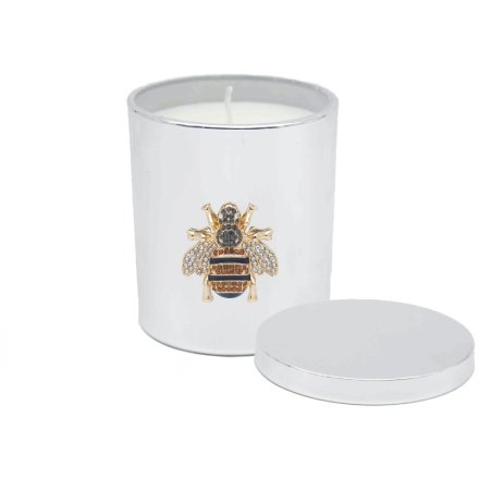 Golden Bee Silver Candle, 10cm