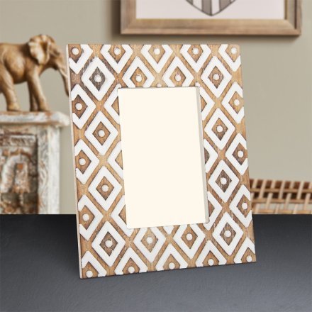 4x6 Carved Wood Photo Frame