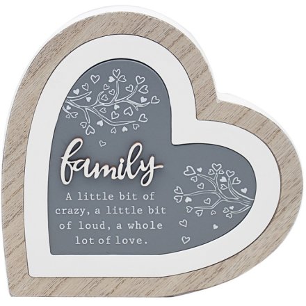Family 3D Heart Plaque, 21cm