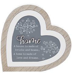 A unique 3D heart plaque with white branch decals and the word home with a lovely heartwarming quote underneath.