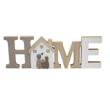 Home Plaque with Pebble family decal, 40cm