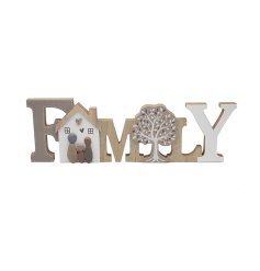 This unique Family Standing Plaque is crafted from high-quality wood and celebrates the bond between family members.