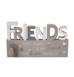 You'll always be my friend, you know too much! A quirky friend plaque with a humorous quote and two 3D wooden silhouette