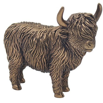 Bronze Standing Highland Cow