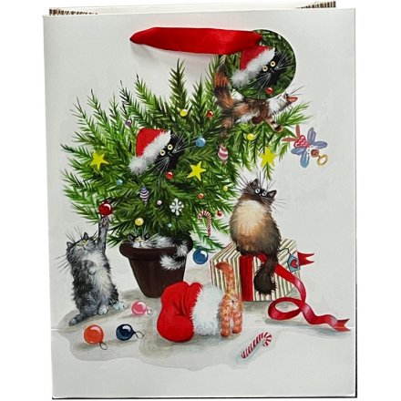 cat christmas bags