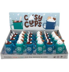 A cute and Christmassy lip balm in a cup shaped holder featuring squirty cream and marshmallows.