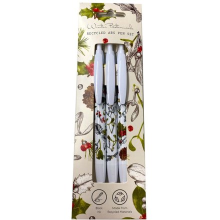 Christmas Winter Botanicals Pen Set Of 3