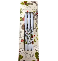 A lovely set of 3 pens from the Winter Botanicals range. 