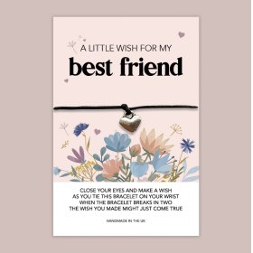 Presented on a flower printed card, a sweet gift for a best friend, show them some love with this bracelet.