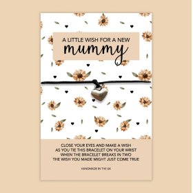 A wish for a new mummy, this wish bracelet comes complete with a stunning sunflower motif.