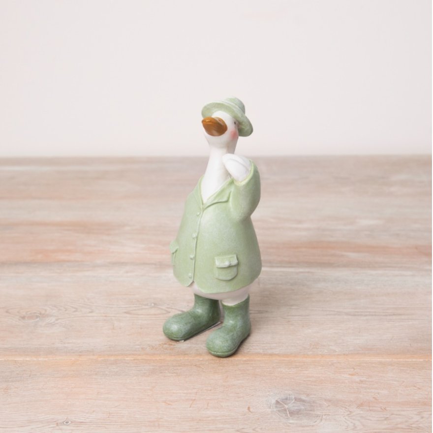 Standing Duck, Green 13cm