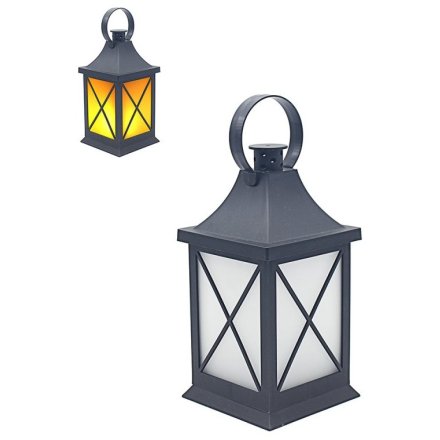 Lantern Cross Flame LED Small
