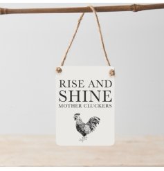 Rise And Shine Mother Cluckers Mini Metal Sign