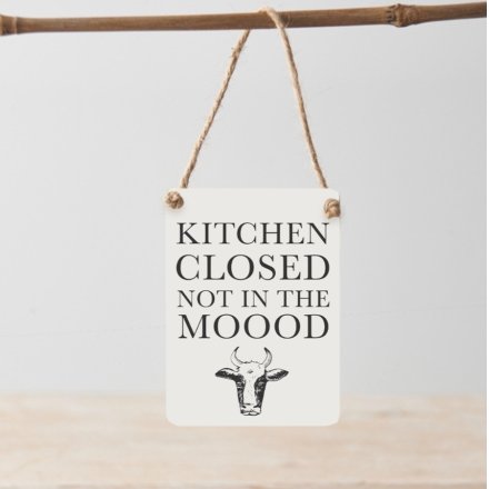 Kitchen Closed Not In The Mood Mini Metal Sign, 9cm