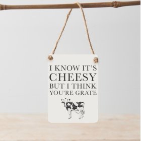 I Know Its Cheesy But I Think You're Grate Mini Metal Sign