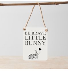 Be Brave Little Bunny Mini Metal Sign