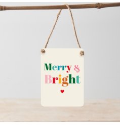 Merry & Bright Mini Metal Sign