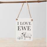 I Love Ewe Mini Metal Sign