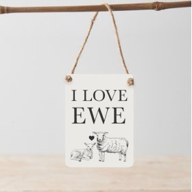I Love Ewe Mini Metal Sign