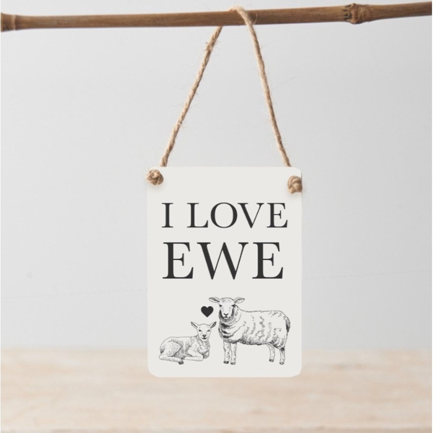 I Love Ewe Mini Metal Sign 9cm