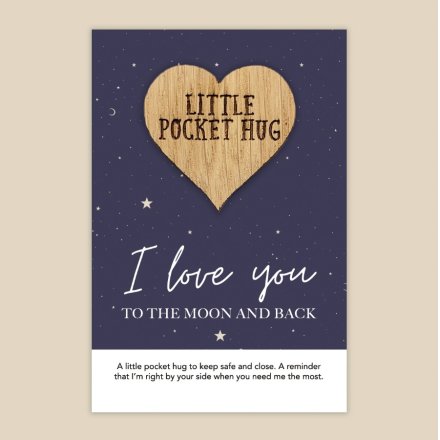 GGWS040 - I Love You To The Moon And Back - Little Pocket Hug, 8.5cm, Everyday / Wish Tokens & Bracelets