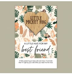 The perfect little gift for a best friend, featuring a heart shaped token on a plant themed supporting card.