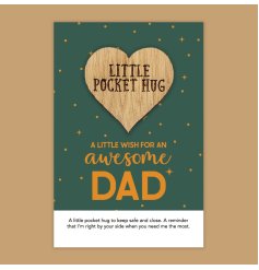 A little wish for an awesome dad! Great for a special occasion, presented on a green and orange polkadot style card.