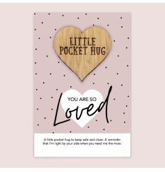 You are so loved! This tiny little heart token presented on a polkadot style card would fit perfectly in a greeting card