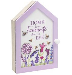 Lavender & Bees Wood Key Cabinet 