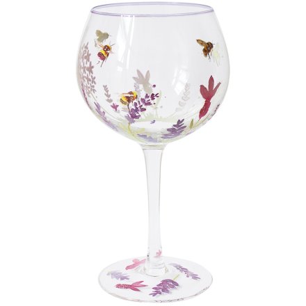Lavender & Bees Gin Glass
