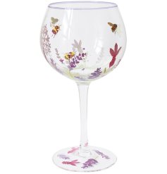 Lavender & Bees Gin Glass. 