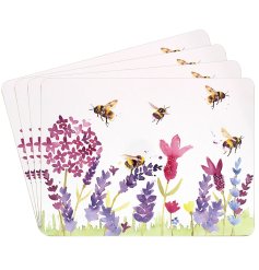 Stunning set of 4 lavender & bee placemats