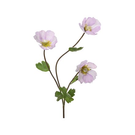 Lilac Poppies on Stem, 71cm