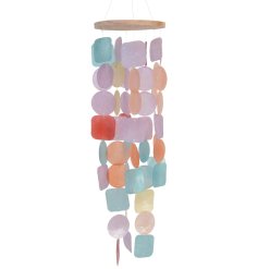 This beautiful Pastel Capiz Wind Chime is a perfect addition to any outdoor space