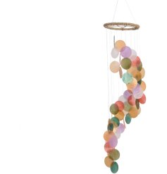 A colourful capiz wind chime is the perfect addition to any outdoor space.