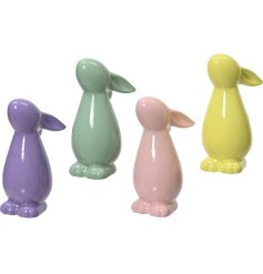 These colourful bunny ornaments will add a touch of whimsy and charm to any home