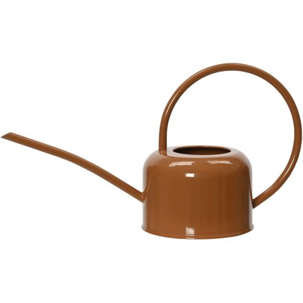 Brown Glazed Watering Can, 34cm