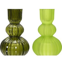 Contemporary green glass candle holders are the perfect way to add a touch of modern style to any room.
