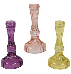This gorgeous assortment of glass candle holders are the perfect way to bring a touch of colour to any space