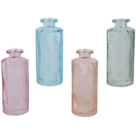 Pastel Glass Bottles, 13cm
