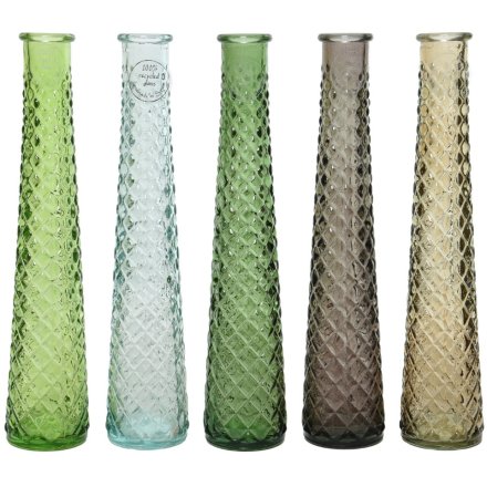 5/a Green Recycled Glass Vases