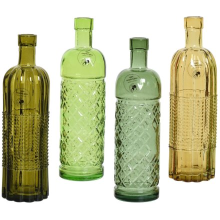 4/a Green Recycled Glass Vases 