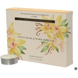 12 White Musk & Warm Vanilla T-Lights  Perfumed Home Ambiance