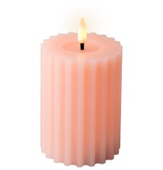 A pink LED carved candle that adds romantic ambiance to any room. 
