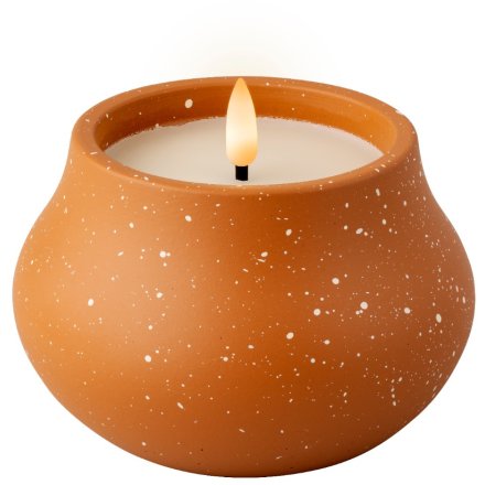 A candle made for the outdoors. This LED orange candle is perfect for those evenings when it starts to get dark