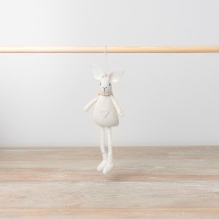 White Hanging Bunny, 17cm