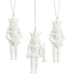 Add a traditional touch to the Christmas decor with these 3 assorted Nutcracker hanging decorations. 