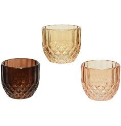 This gorgeous selection of glass t-light holders will add a touch of sophistication to any room