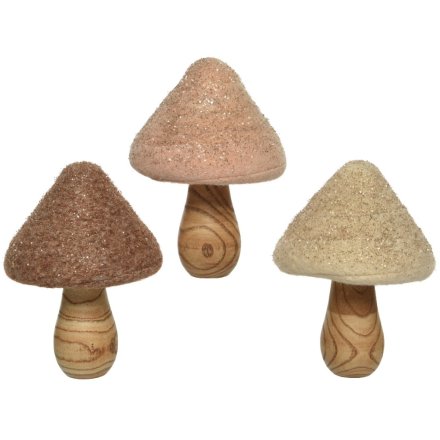 Mushroom w/ glitter top 14cm