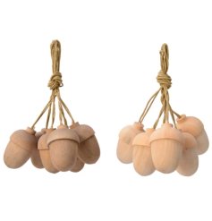 This pinewood hanging acorn is a beautiful and unique way to add a rustic, natural touch to any room.